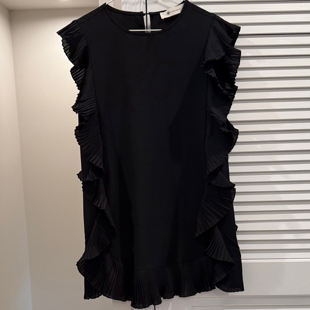 The Impeccable Pig Elegant Black Ruffle Dress